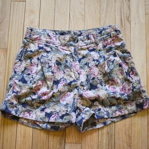 topshop floral corduroy shorts